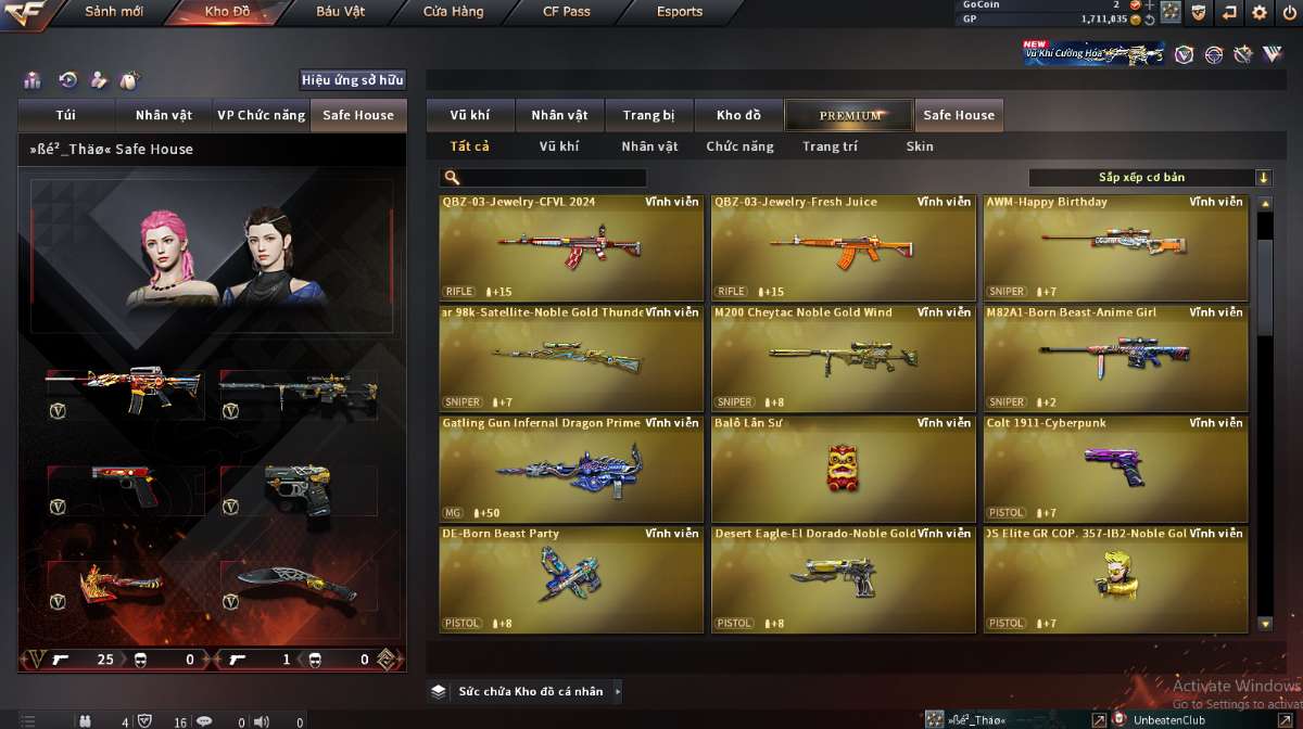 shop acc cf uy tin gia re